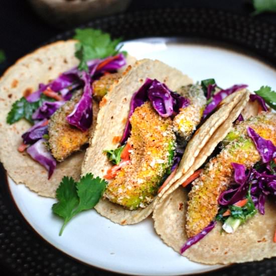 Avocado Tacos & Cilantro Lime Slaw