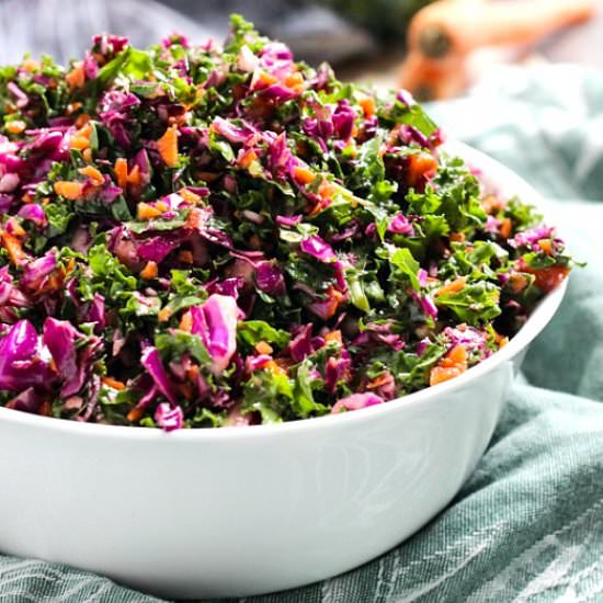 Kale, Cabbage and Carrot Slaw