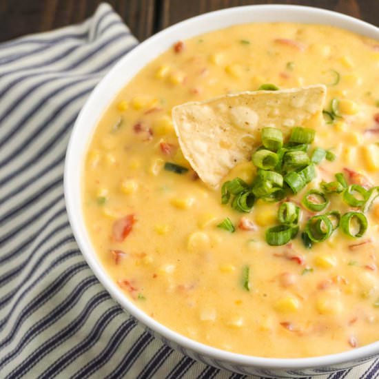 Spicy Cheesy Cheddar Corn Dip