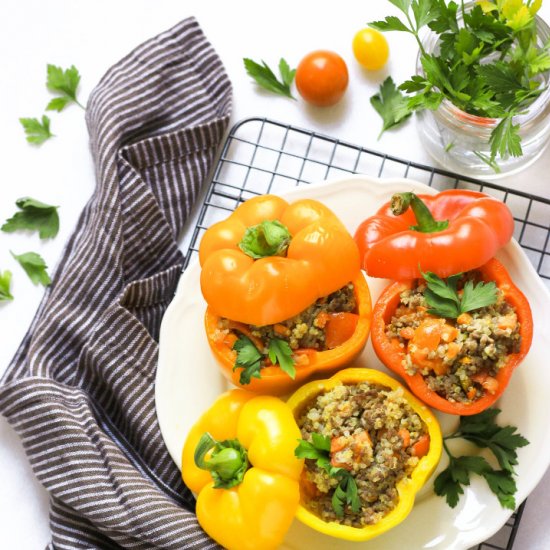 Quinoa & Beef Stuffed Bell Peppers