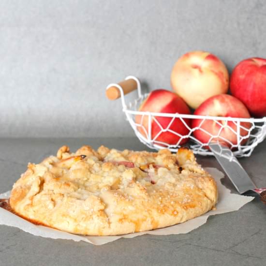 White Nectarine Crumble Galette