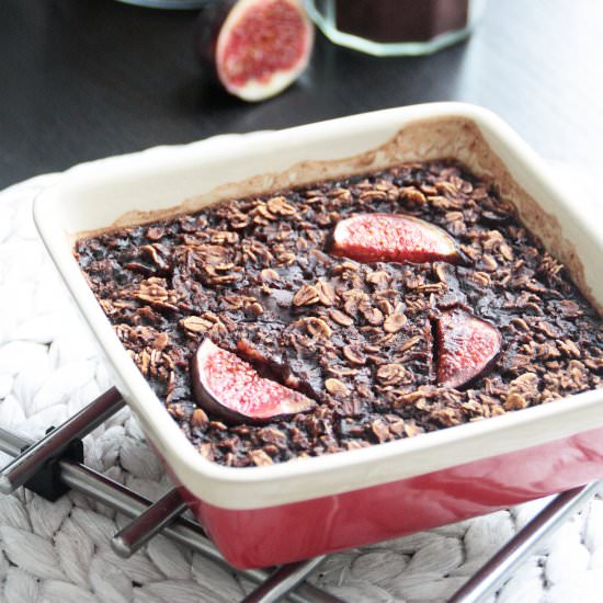 Baked Chocolate Oatmeal with Figs