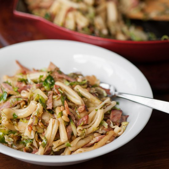 Ham and Brussels Sprout Pasta