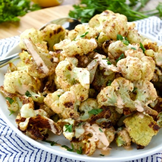 Roasted Cauliflower with Sriracha