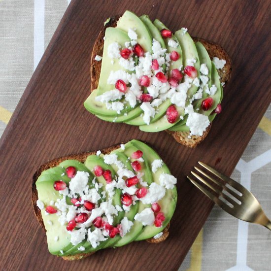 Avocado, Feta & Pomegranate Toast