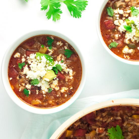 One Pot Stuffed Pepper Soup