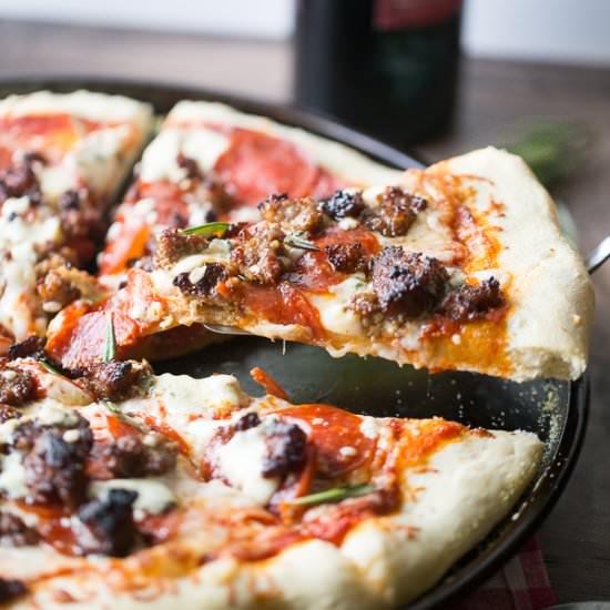 Italian Sausage Blue Cheese Pizza