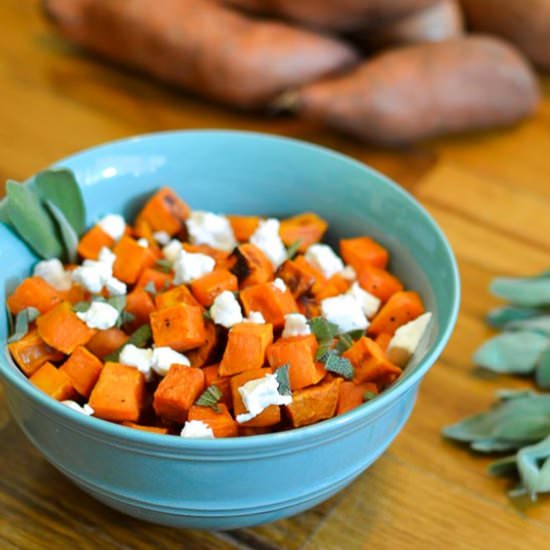 Goat Cheese & Sage Sweet Potatoes