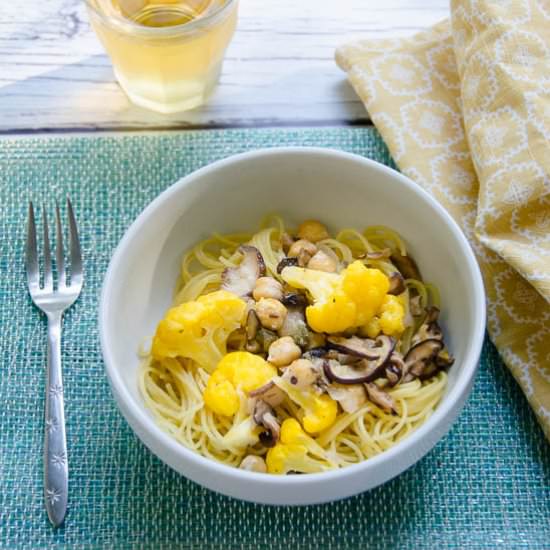 Pasta with Cauliflower & Shiitakes