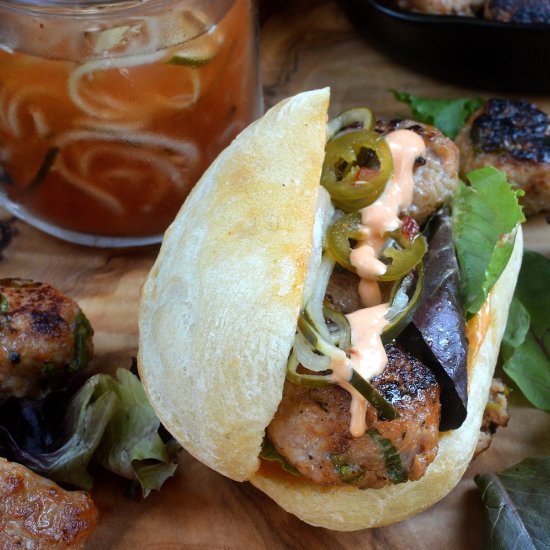 Pork Banh Mi Meatball Sandwich