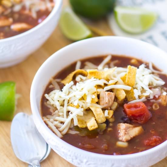 {30-minute} Chicken Tortilla Soup