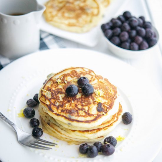 Lemon Ricotta Blueberry Pancakes