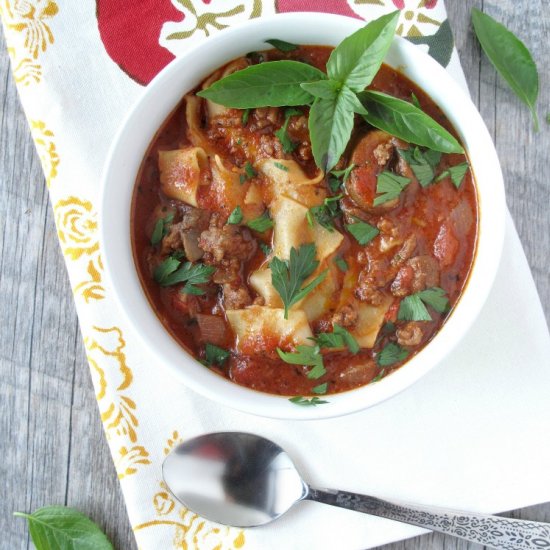 One Pot Lasagna Soup