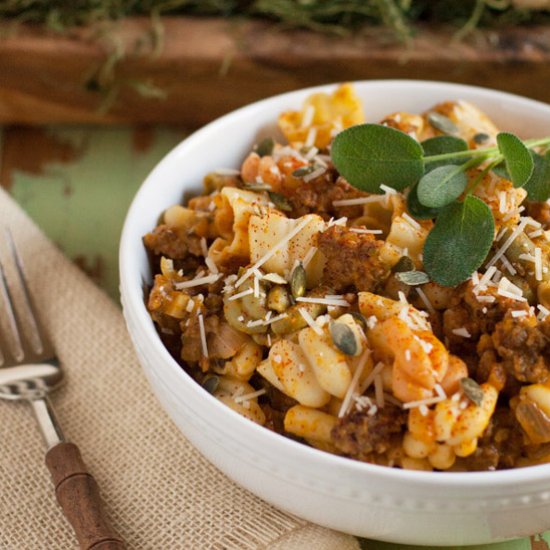 Italian Sausage and Pumpkin Pasta