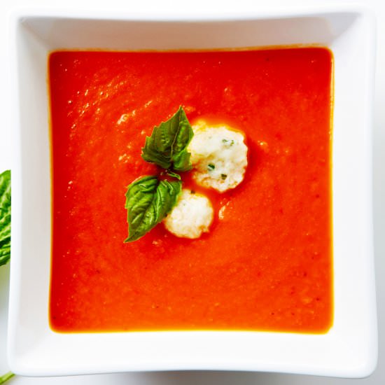 Tomato Soup with Parmesan Dumplings