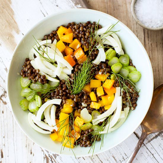 Black Lentil Fennel Salad