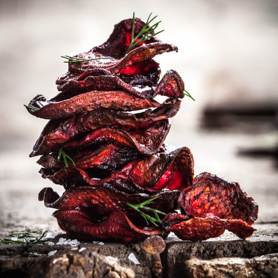 Crispy, Salty Dill Beet Chips