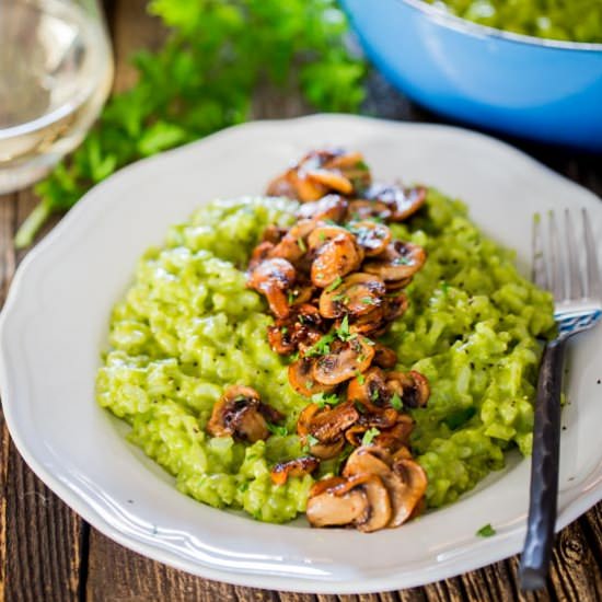 Arugula and Basil Pesto Risotto