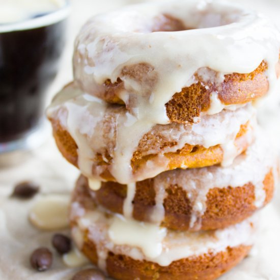 Espresso Glazed Pumpkin Donuts