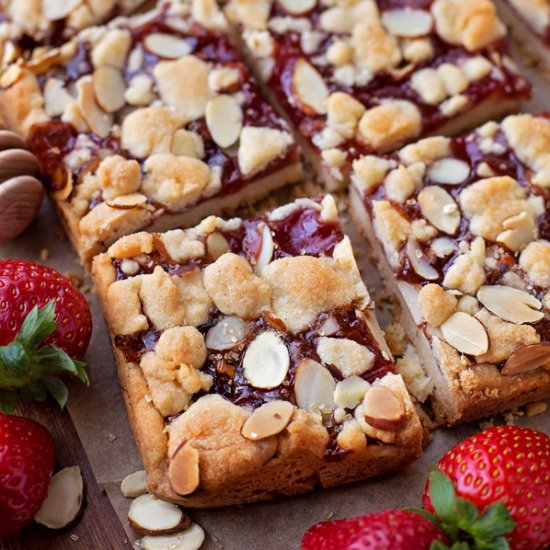 Strawberry Almond Shortbread Bars