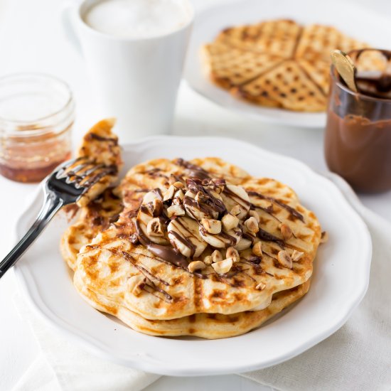 Buttermilk Banana Nutella Waffles