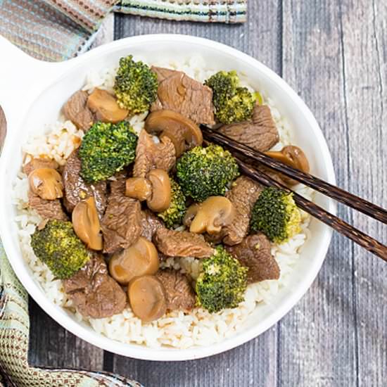 Easy Beef & Broccoli with Mushrooms