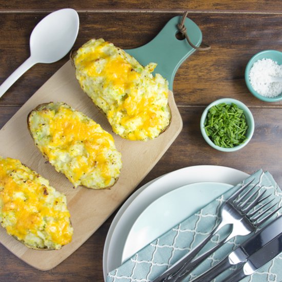 Cauliflower Cheddar Stuffed Potato