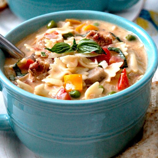 Creamy Cajun Chicken Pasta Soup