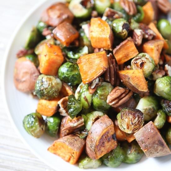 Sweet Potatoes and Brussels Sprouts