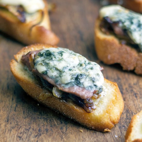 Steak and Blue Cheese Bruschetta