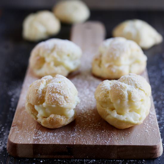 Profiterols with Custard Filling