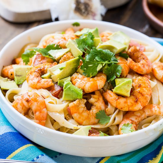 Avocado Shrimp Tequila Fettuccine