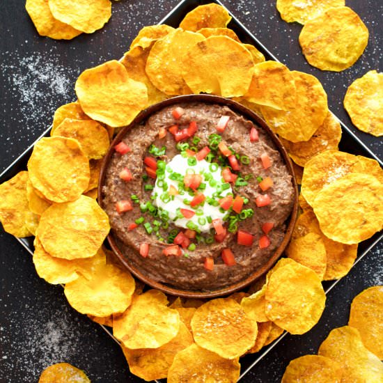 Black Bean Dip & BN Squash Chips