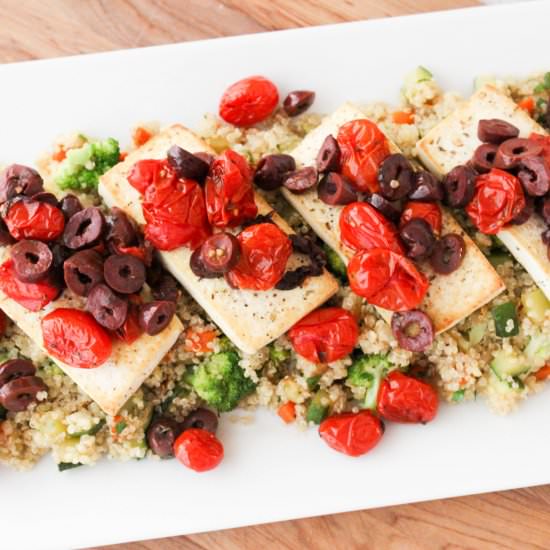 mediterranean tofu vegetable quinoa