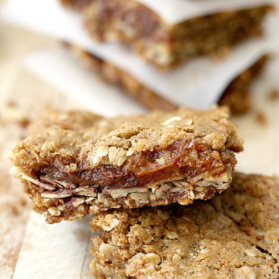 Caramel Chocolate Oat Squares