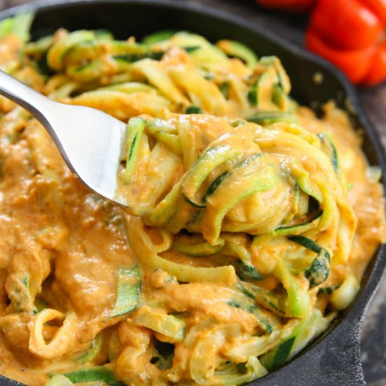 Zucchini Noodles with Pumpkin Sauce