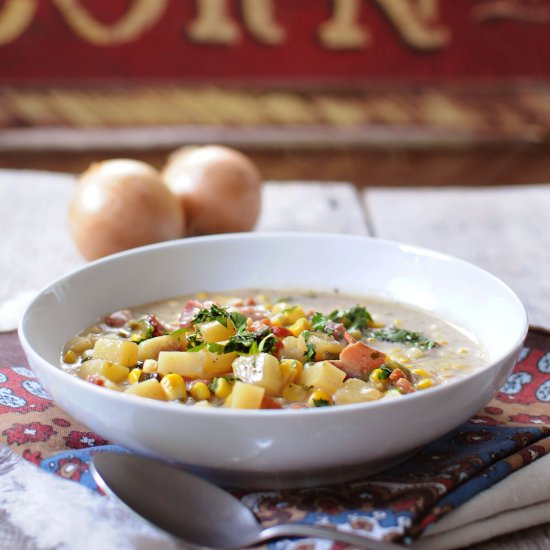 Roasted Poblano and Corn Chowder