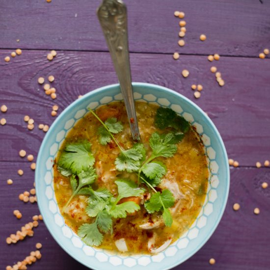 Spicy Lentil Soup with Chicken