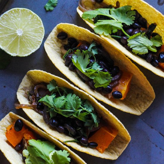 Butternut Squash & Black Bean Tacos