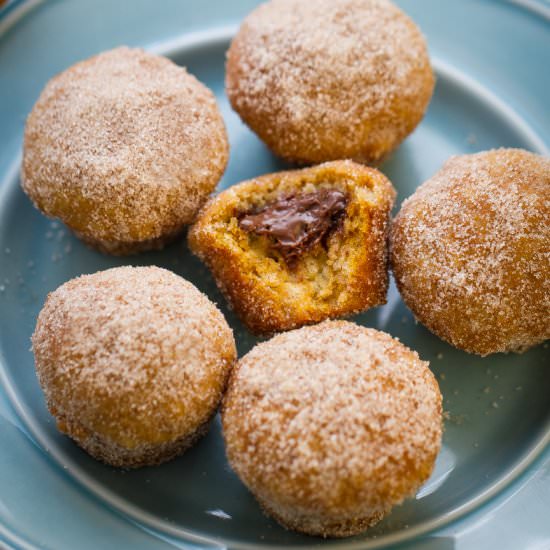 Pumpkin Nutella Donut Muffins