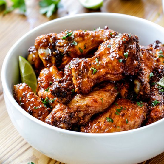 Baked Chipotle Honey Lime Hot Wings