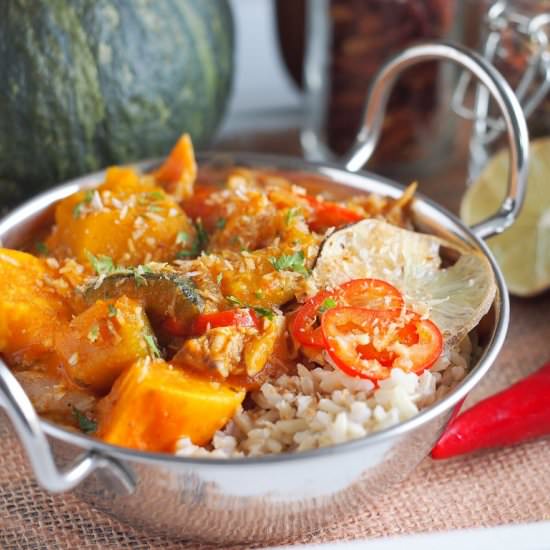 Pumpkin and chicken fall curry