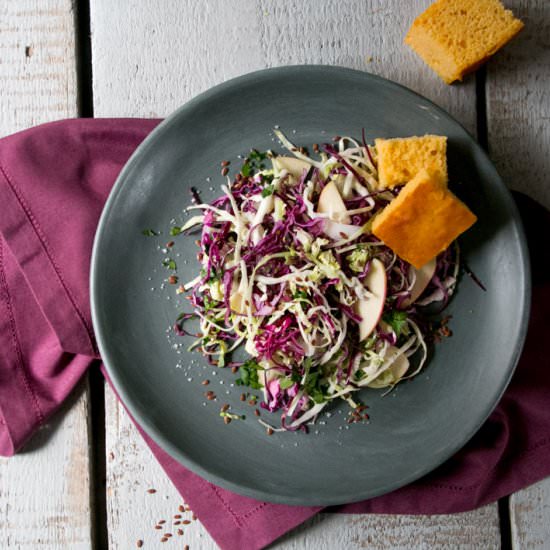 Raw Cabbage Salad with Cornbread