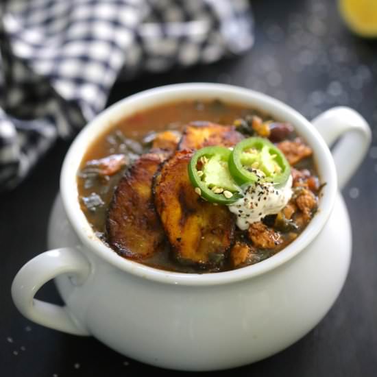 Cuban Chicken Black Bean Kale Soup