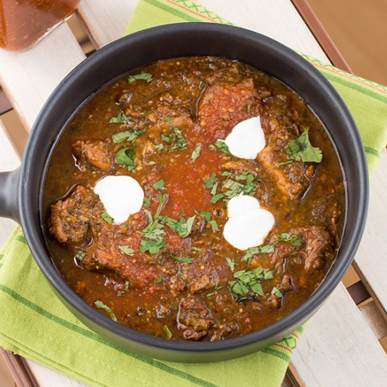 Roasted Tomatillo-Pork Chili