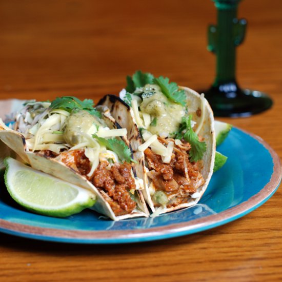 Shredded Chicken and Chorizo Tacos