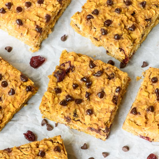 Pumpkin Peanut Butter Oatmeal Bars