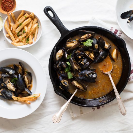 Moroccan Moules Frites