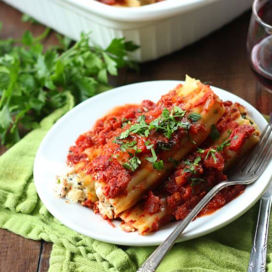 Vegan Baked Manicotti