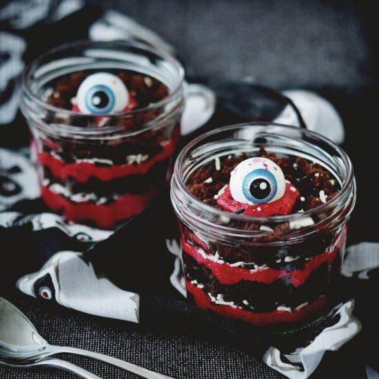 Red Velvet Halloween Trifle